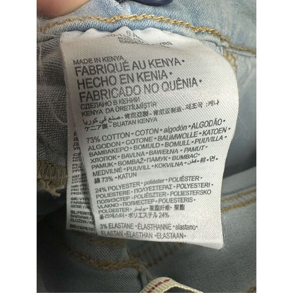 Levi's Girlfriend Midi Pull On Shorts Size Girl's Adjustable Size 5-6Y Sky Blue - Picture 3 of 8